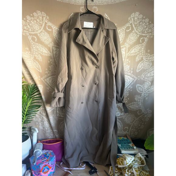 OAK + FORT Oversized Trench Coat in Brindle - Picture 6 of 11